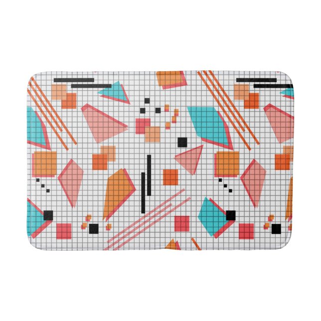 Seamless school geometric memphis shapes pattern s badematte (Vorderseite)