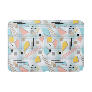 Seamless school geometric memphis shapes pattern s badematte