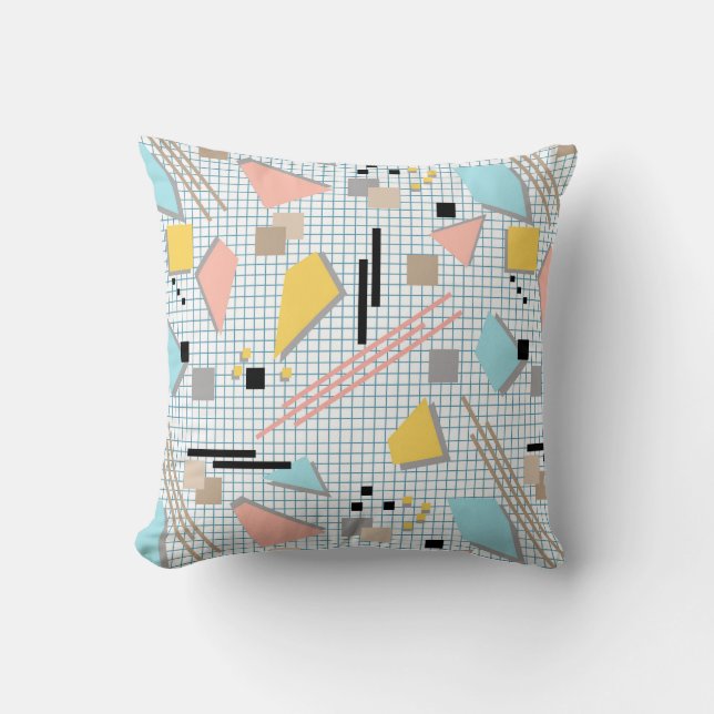 Seamless school geometric memphis shapes pattern s kissen (Vorderseite)