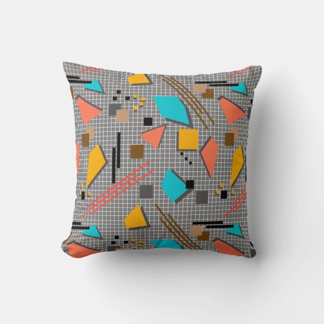Seamless school geometric memphis shapes pattern s kissen (Vorderseite)