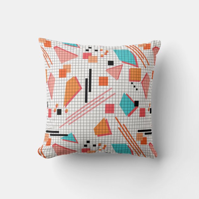 Seamless school geometric memphis shapes pattern s kissen (Vorderseite)