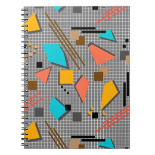 Seamless school geometric memphis shapes pattern s notizblock