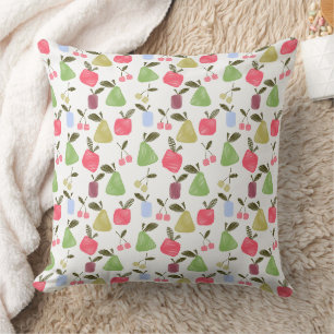 Seamless scratched cartoon frucht apples pears kissen