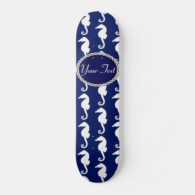 Seamless Seahorse Pattern  Skateboard (Vorderseite)