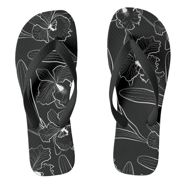 Seamless sketted Orchid Cattleya Blume tropisch Flip Flops (Fußbett)