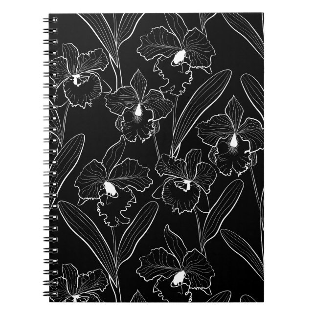 Seamless sketted Orchid Cattleya Blume tropisch Notizblock (Vorderseite)