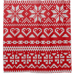 Seamless Strickmuster Norwegen festliche Pullover Duschvorhang