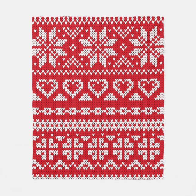 Seamless Strickmuster Norwegen festliche Pullover  Fleecedecke (Vorderseite)