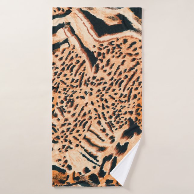 Seamless tiger, leopard and jaguar. Seamless textu (Serviette de bain)
