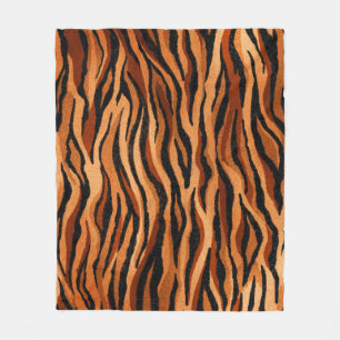 Seamless Tiger Skin Pattern. Hand Drawn Fleecedecke