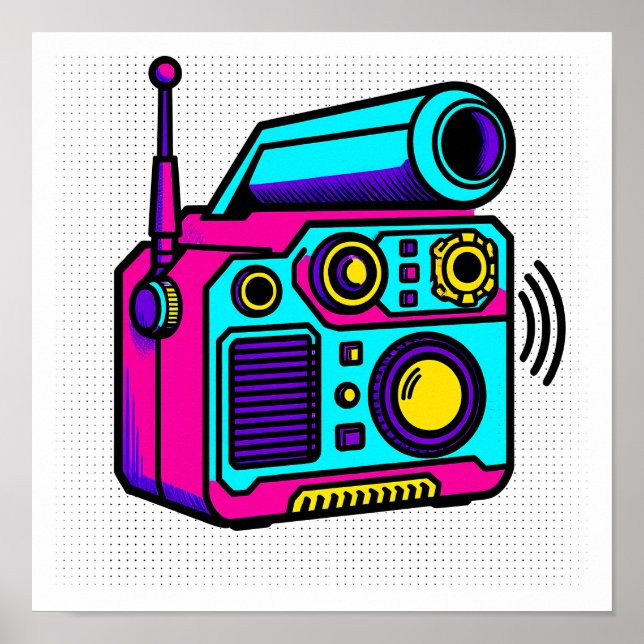 Seamless Tiling Pop Art Block Fabric and Wrapping  Poster (Vorne)