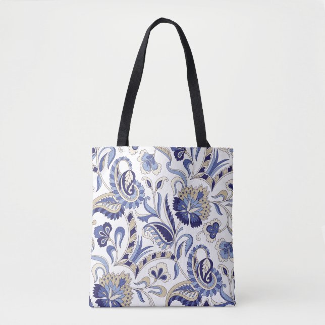 Seamless Traditional Indian Blue Paispa Tasche (Vorderseite)