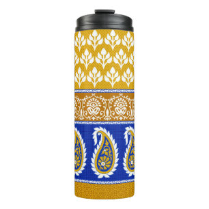 Seamless Traditional Indian Paisley Grenzübergang Thermosbecher