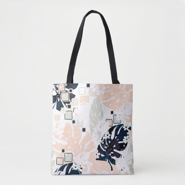 Seamless Tropical Dschungle Blätter Monstera Palm  Tasche (Vorderseite)