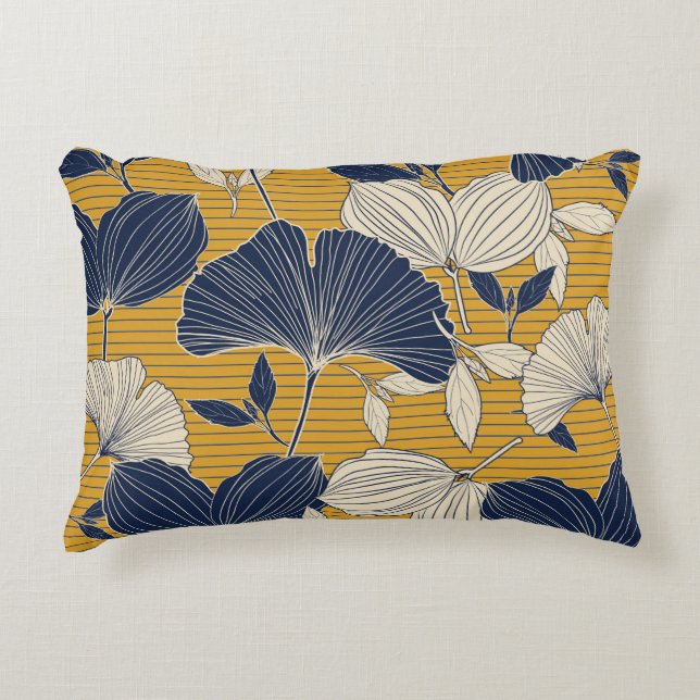 Seamless tropical plant and leaf pattern backgroun dekokissen (Vorderseite)