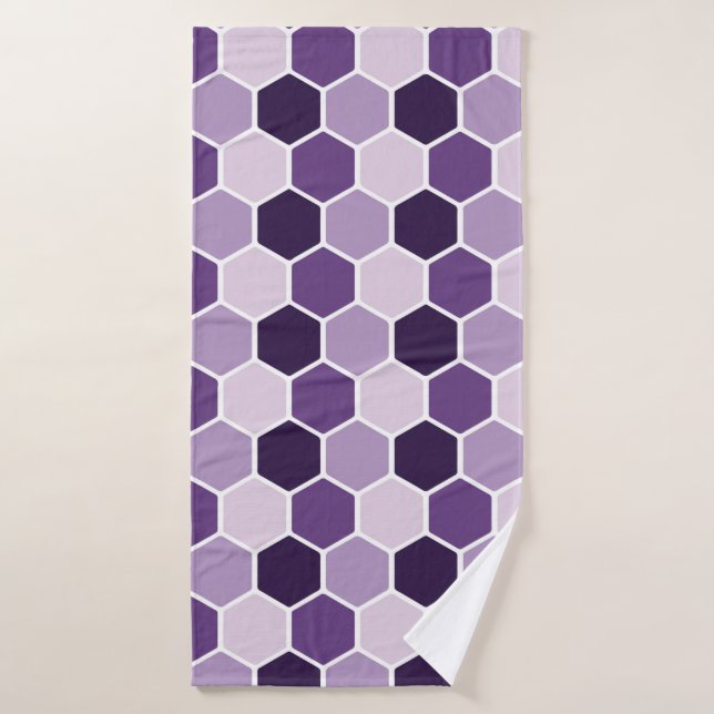 Seamless ultraviolet hexagon pattern. Honeycomb co Badehandtuch (Badehandtuch)