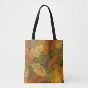 Seamless vintantite pattern with leaves in yellow  tasche