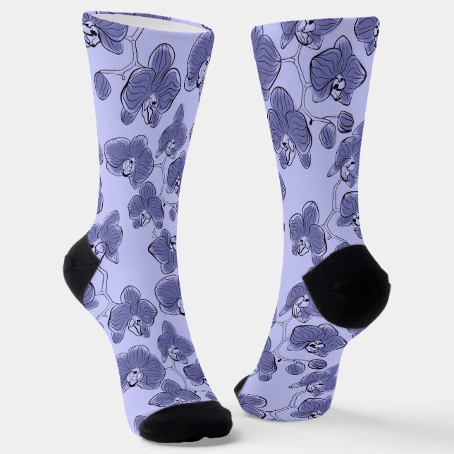 Seamless wassercolor orchius phalaenopsis Blume b Socken (Gewinkelt)