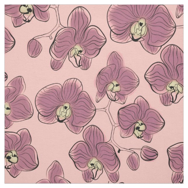 Seamless wassercolor orchius phalaenopsis Blume b Stoff (Muster)