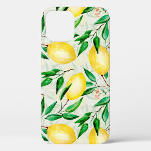Seamless watercolor fruit pattern. lemons on twigs Case-Mate iPhone hülle