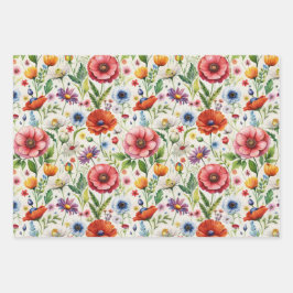 Seamless Wildflower Pattern Furniture Decoupage  Geschenkpapier Set
