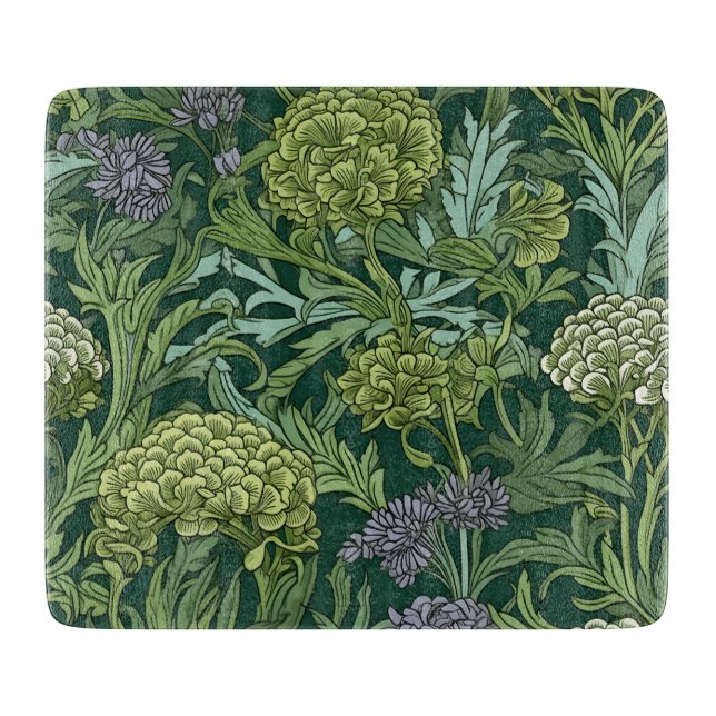 Seamless William Morris style floral pattern Schneidebrett (Vorderseite)