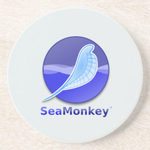 SeaMonkey Text-Logo Sandstein Untersetzer