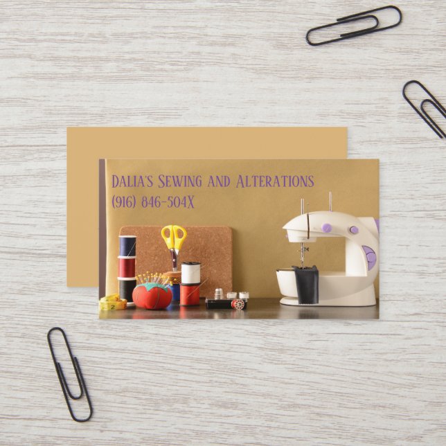Seamress/Dressmaking/Modernes Nähen Visitenkarte (Vorderseite/Rückseite Beispiel)