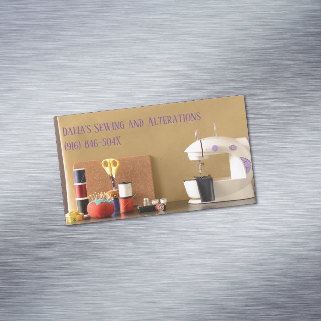 Seamress/Dressmaking/Schneiderei Magnetische Visitenkarte (Beispiel)