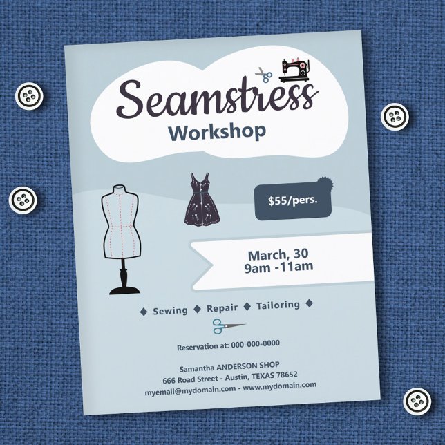 Seamress Workshop Flyer (Seamstress Workshop Flyer)