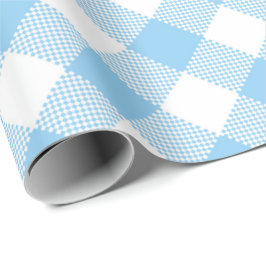 Seams Match: Blue n White Gingham Wrapping Paper Geschenkpapier