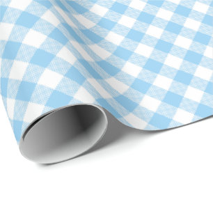 Seams Match: Blue n White Gingham Wrapping Paper Geschenkpapier