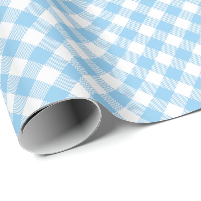 Seams Match: Blue n White Gingham Wrapping Paper Geschenkpapier (Rolleneckpunkt)