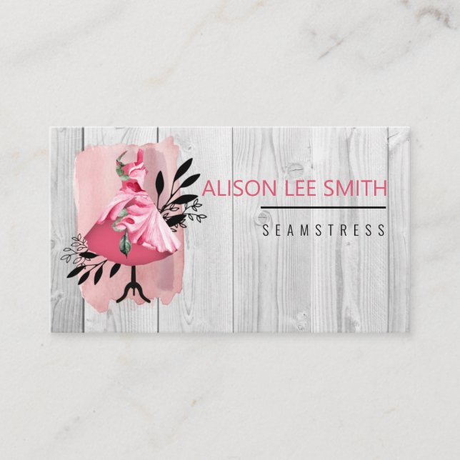 Seamstress Handnähte Dressmaker Business Card Visitenkarte (Vorderseite)