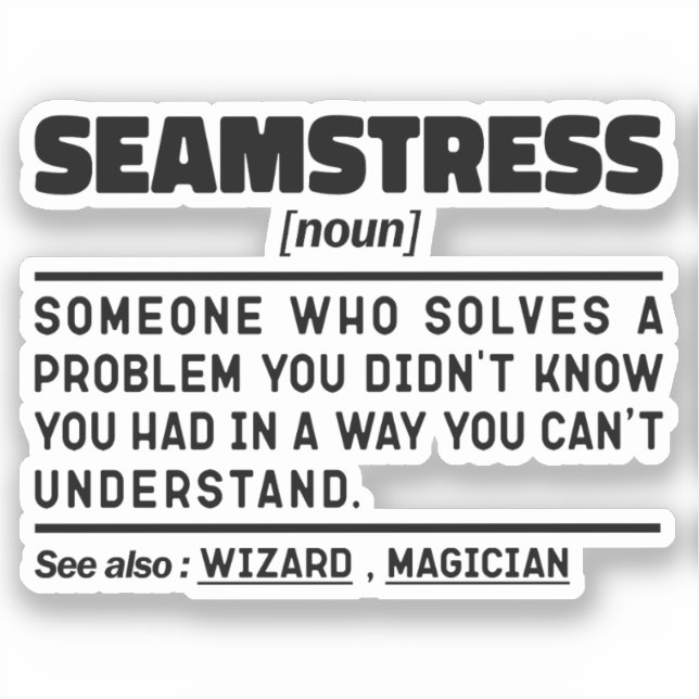 Seamstress Noun Definition Nähen Spaß Angebot Aufkleber (Vorderseite)