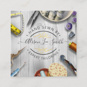 Seamstress oder Schneider-Schreibtisch Handnähte  Quadratische Visitenkarte