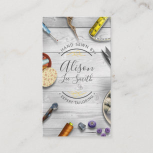 Seamstress- oder Schneider-Schreibtisch Handnähte  Visitenkarte