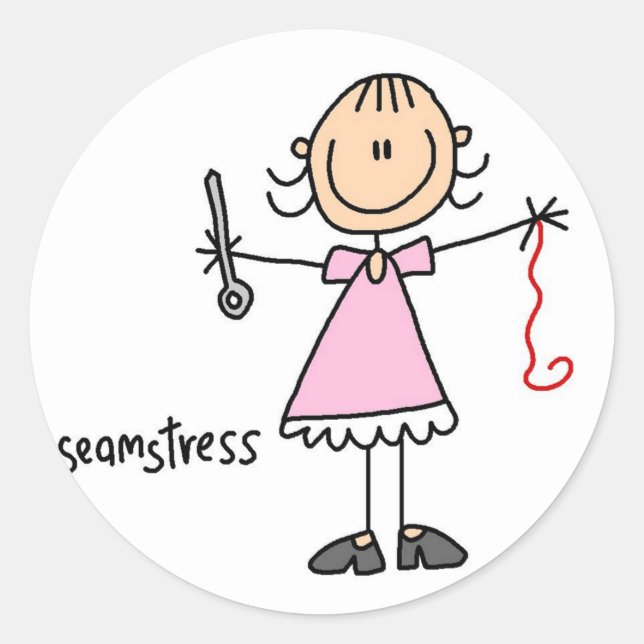 Seamstress Strichmännchen Sticker (Vorderseite)