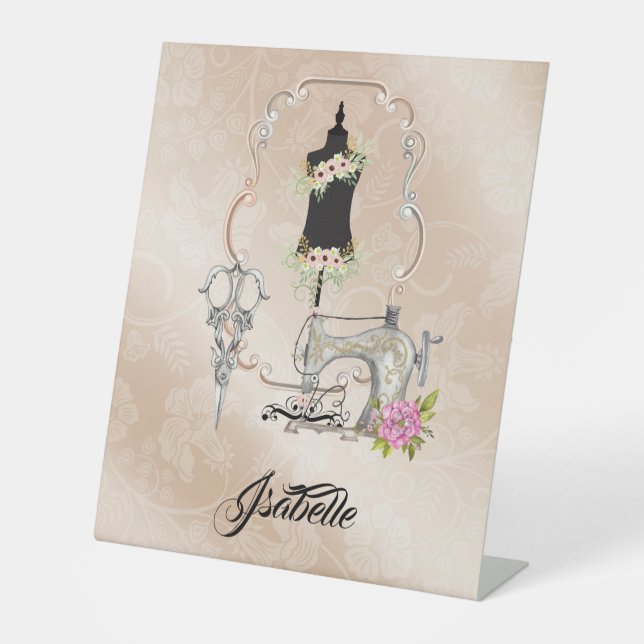 Seamstress Table Sign Sockelschild (Vorderseite)