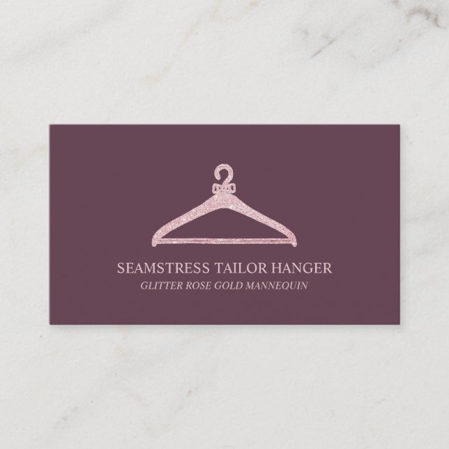Seamstress Tailor Hanger Burgundy Visitenkarte (Vorderseite)