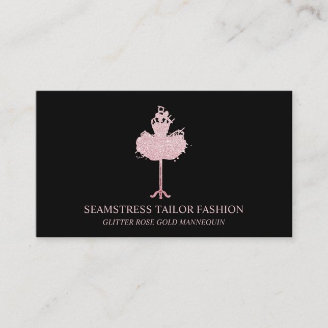SEAMSTRESS TAILOR MANNEQUIN Rose Gold Visitenkarte (Vorderseite)
