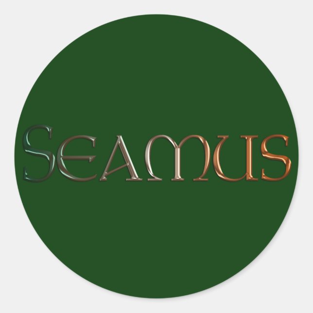 SEAMUS-Name - Personalisierte Geschenkklammer Runder Aufkleber (Vorderseite)