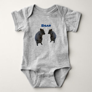 Sean Name with Aussie Quokkas, Baby Bodysuit Strampler
