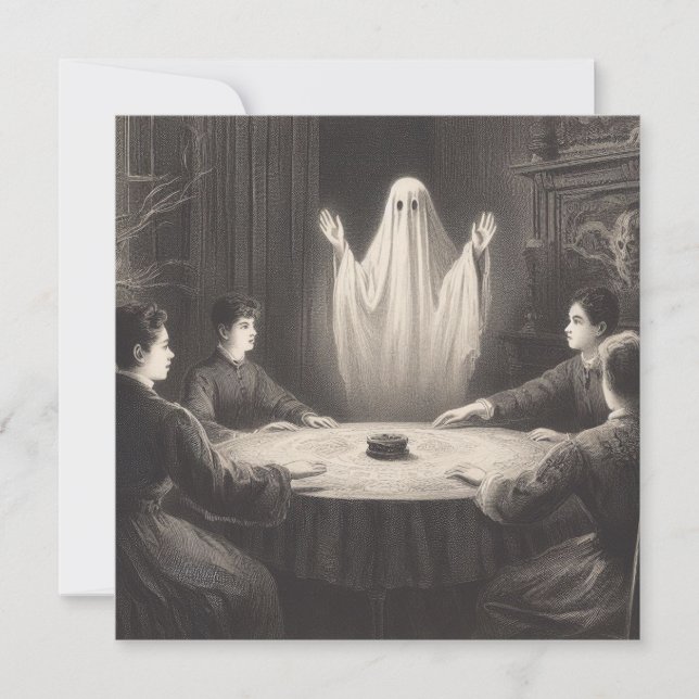 Seance mit Ghost erscheint antike Illustration Karte (Vorderseite)