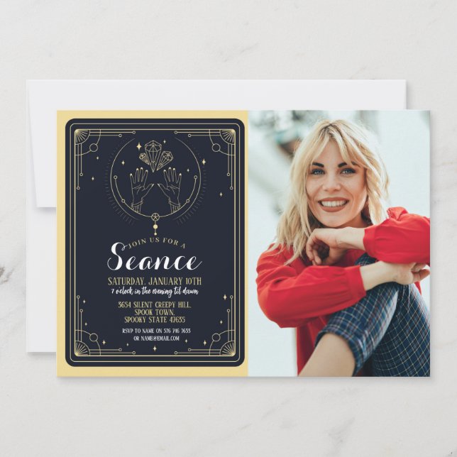 Seance Spirtiual Birthday Party Moon Stars Einladung (Vorderseite)