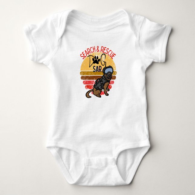 Search and Rescue SAR K-9 Professional Dogs Team  Baby Strampler (Vorderseite)