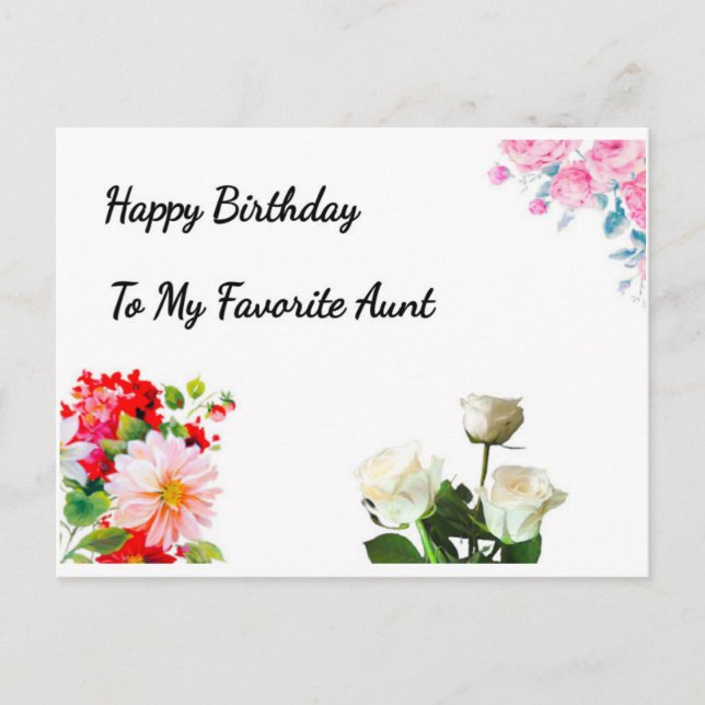 Searcy Floral design Happy Birthday Tante Postkarte (Vorderseite)