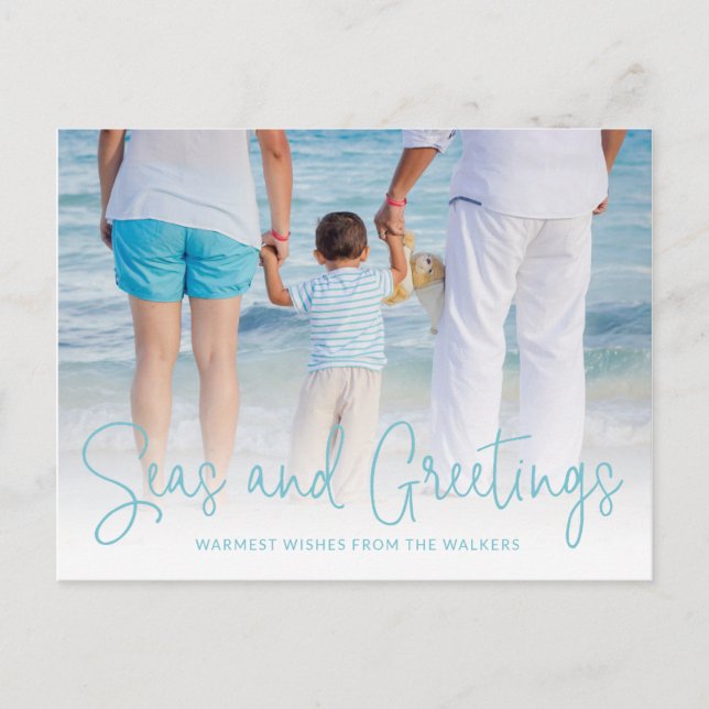 Seas and Greetings Aqua Vacation Foto Weihnachten (Vorderseite)