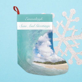 Seas and Greetings Hawaiian Barrel Wave Kleiner Weihnachtsstrumpf