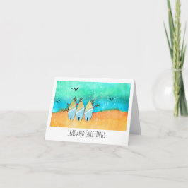 Seas and Greetings Rentier Coastal Weihnachten Karte